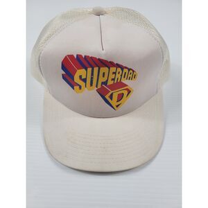 MMB Headwear Vintage‎ Super Dad White Trucker Hat Cap